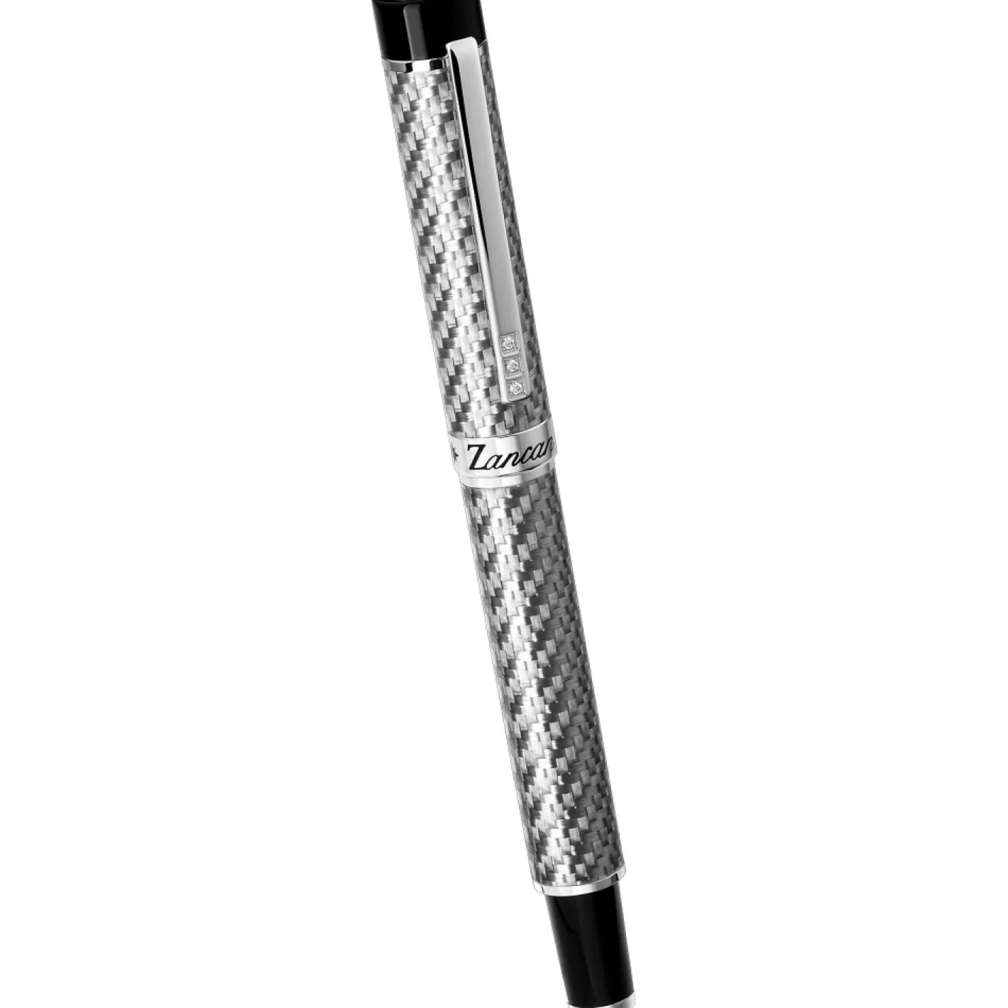 Zancan Gioielli Accessories>Zancan Carbon Fiber Pen With White Sapphires.