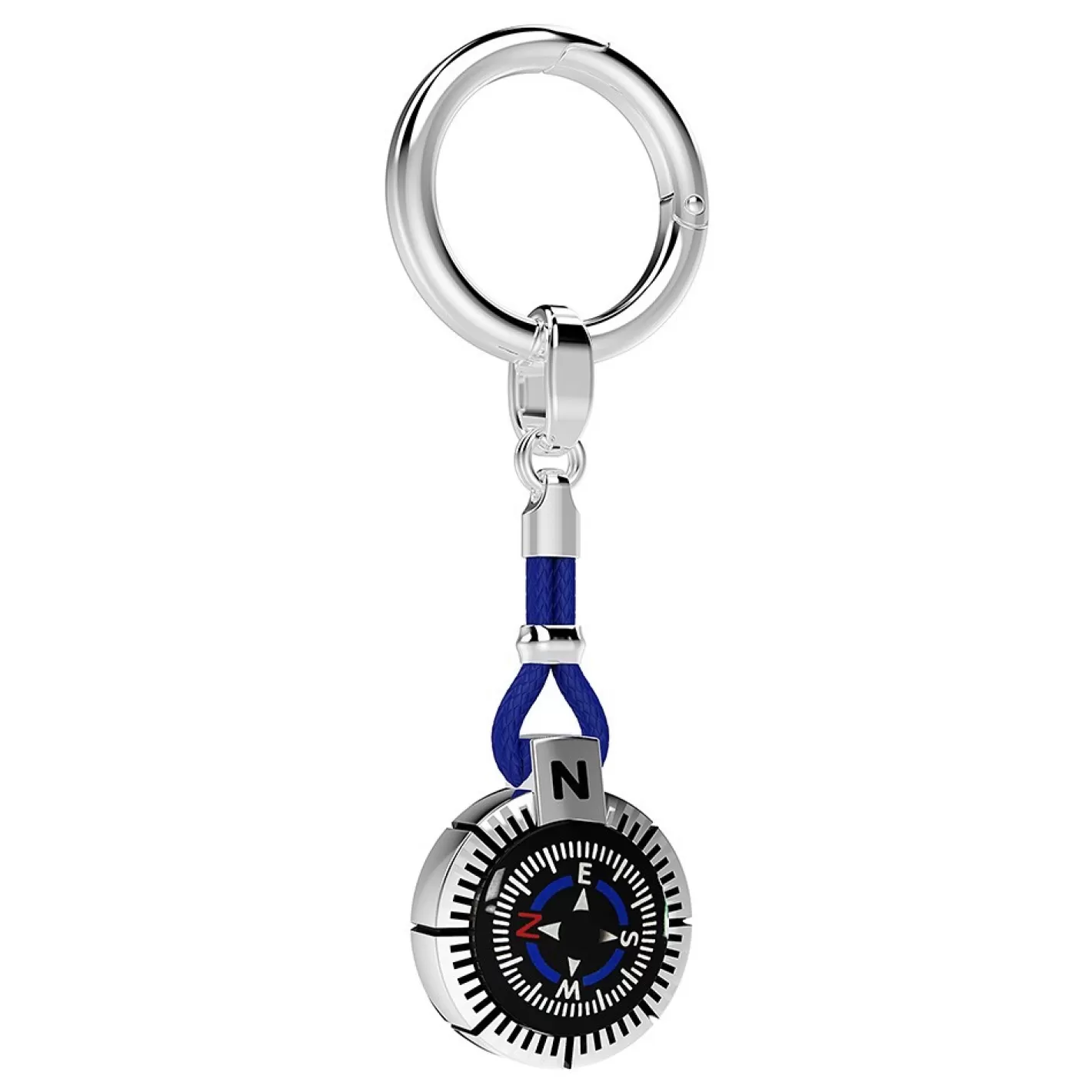 Zancan Gioielli Accessories>Zancan Silver Keychain With Black Compass.
